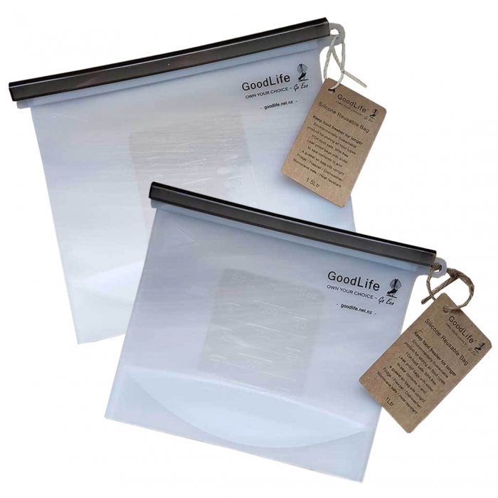 The Good Life, Reusable Silicone Bags (1L or 1.5L, BPA Free, Leakproof)